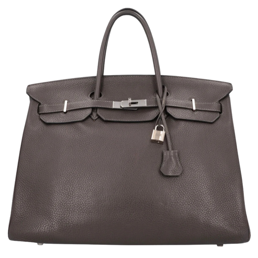 Hermes Birkin 40 Etain Clemence Leather