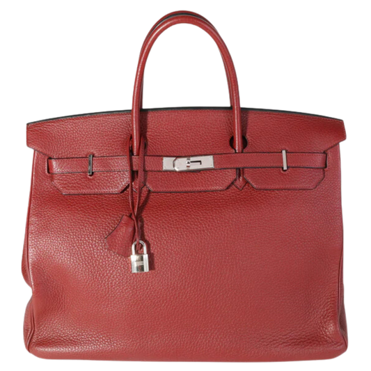Hermes Birkin 40 Rouge H Clemence Leather