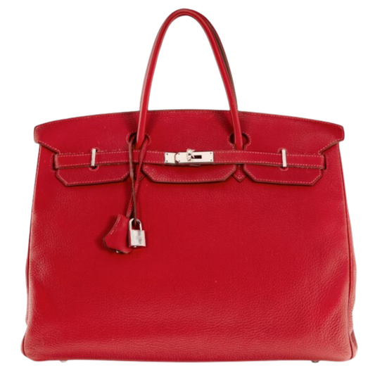 Hermes Birkin 40 Rouge Garance Clemence Leather