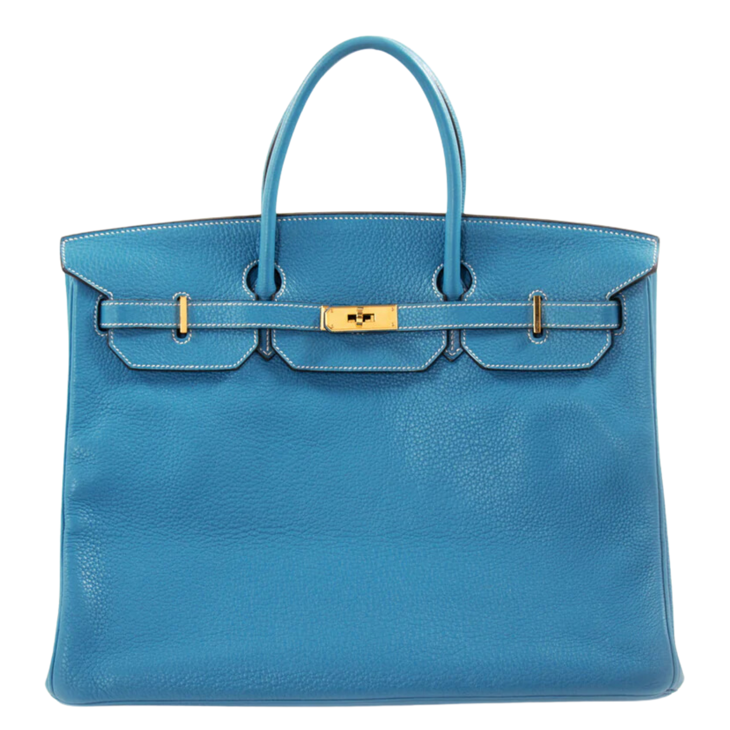 Hermes Birkin 40 Bleu Jean Clemence Leather