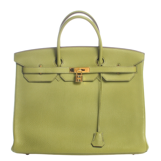 Hermes Birkin 40 Vert Anis Clemence Leather