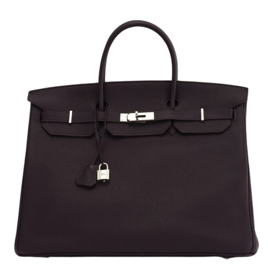 Hermes Birkin 40 Raisin Clemence Leather