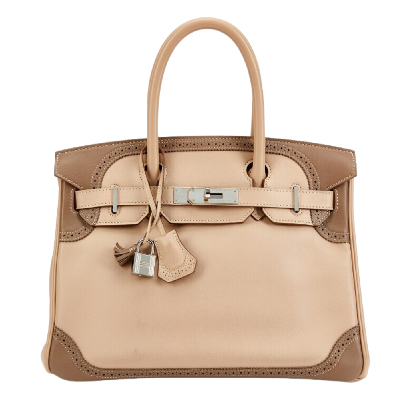 Hermes Birkin 30 Ghillies Argile & Etoupe Swift Ghillies Leather