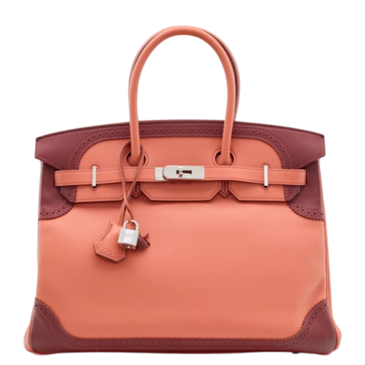 Hermes Birkin 35 Ghillies Rosy & Rouge H Swift Ghillies Leather