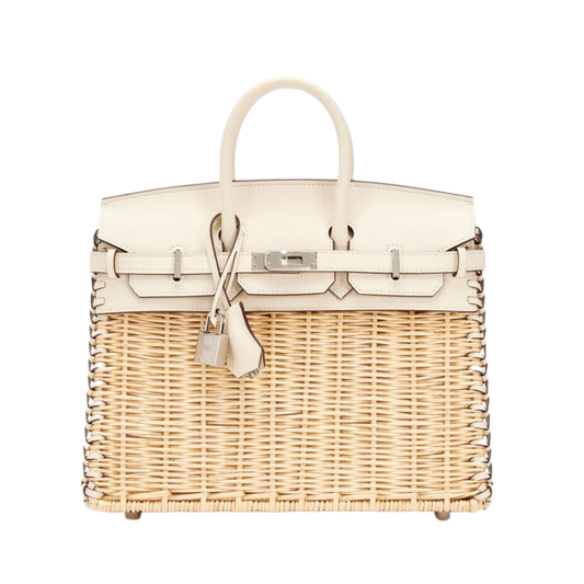 Hermes Birkin 25 Picnic Naturel Osier Wicker & Nata Swift Leather