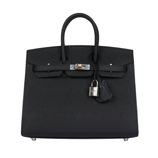 Hermes Birkin 25 Sellier Noir Epsom Leather