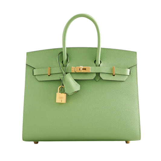 Hermes Birkin 25 Sellier Vert Criquet Epsom Leather