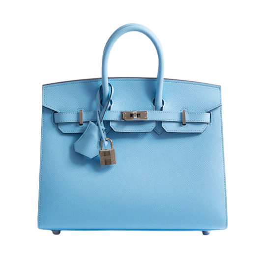 Hermes Birkin 25 Sellier Bleu Celeste Epsom Leather