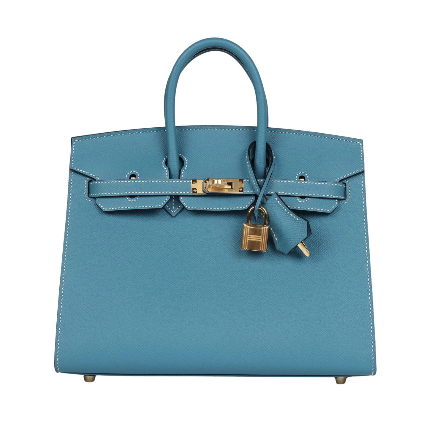 Hermes Birkin 25 Sellier Blue Jean Epsom Leather