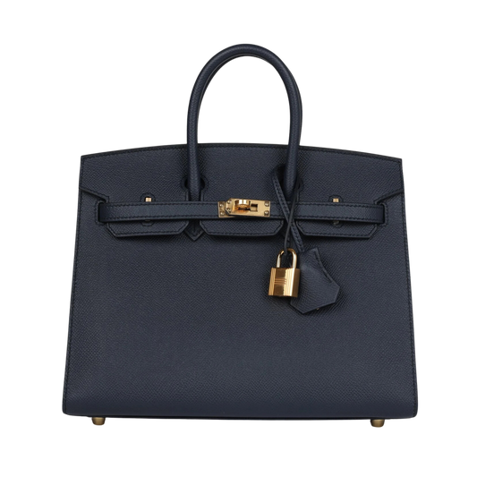 Hermes Birkin 25 Sellier Bleu Indigo Epsom Leather