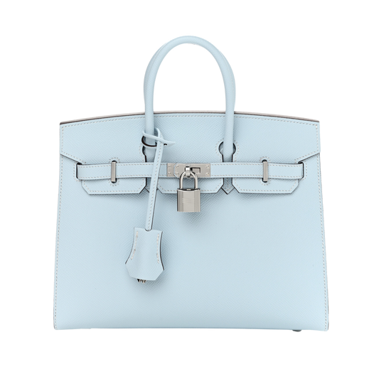Hermes Birkin 25 Sellier Bleu Brume Epsom Leather