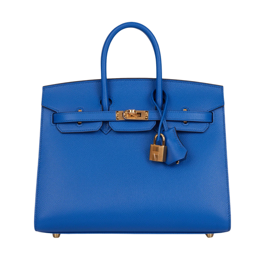 Hermes Birkin 25 Sellier Bleu France Epsom Leather