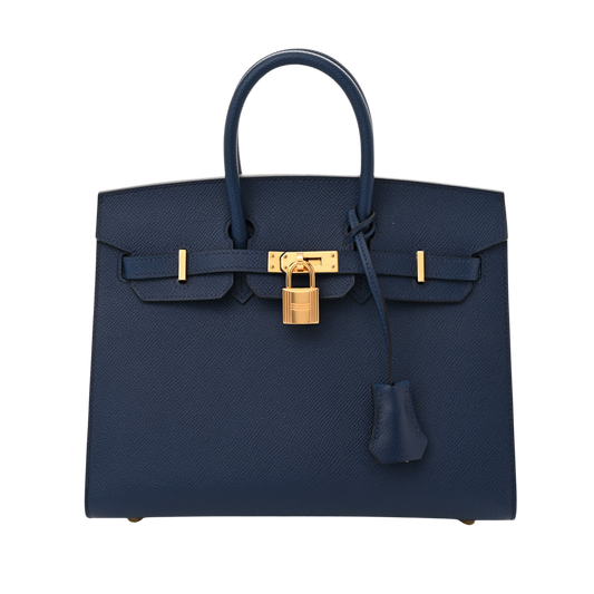 Hermes Birkin 25 Sellier Bleu Navy Epsom Leather