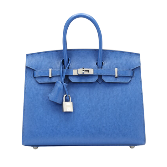 Hermes Birkin 25 Sellier Blue France Madame Leather