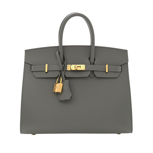 Hermes Birkin 25 Sellier Gris Meyer Madame Leather