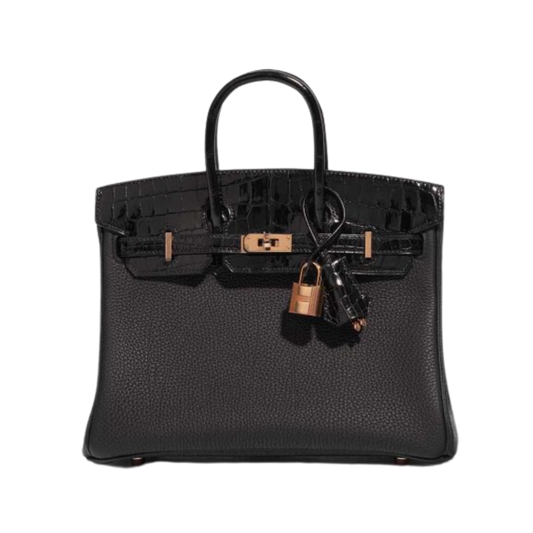 Hermes Birkin 25 Touch Noir Niloticus Crocodile & Togo Leather