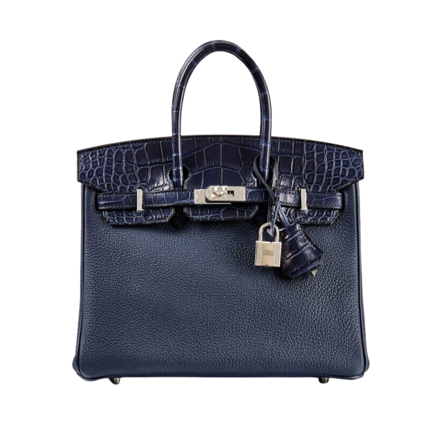 Hermes Birkin 25 Touch Bleu Indigo Matte Alligator & Bleu Nuit Togo Leather