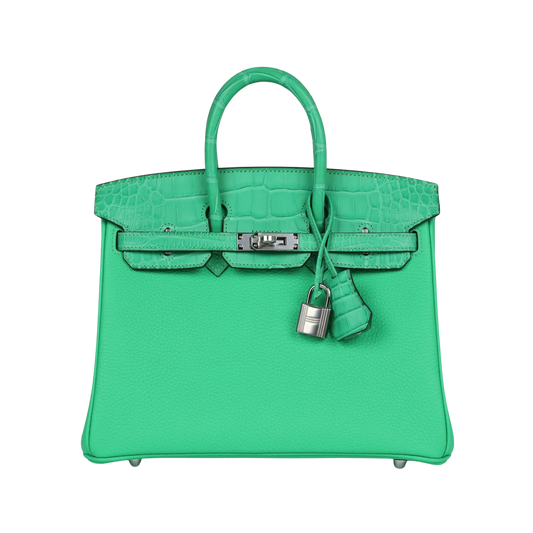 Hermes Birkin 25 Touch Vert Comics Matte Alligator & Togo Leather