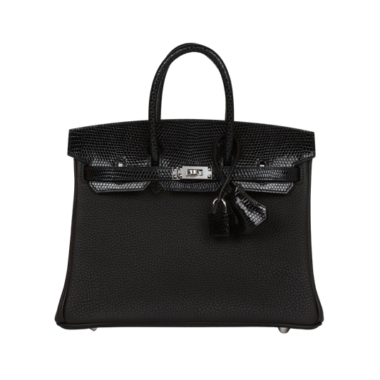 Hermes Birkin 25 Touch Noir Niloticus Lizard & Togo Leather