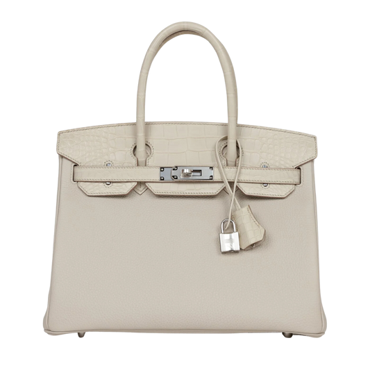 Hermes Birkin 30 Touch Beton Matte Alligator & Togo Leather
