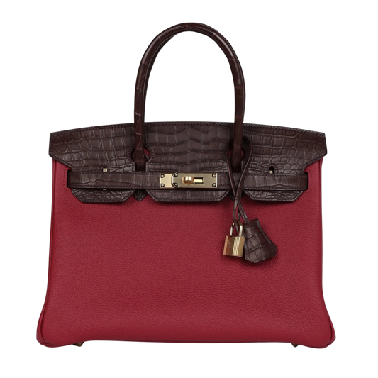 Hermes Birkin 30 Touch Rouge Sellier Niloticus Crocodile & Rubis Togo Leather