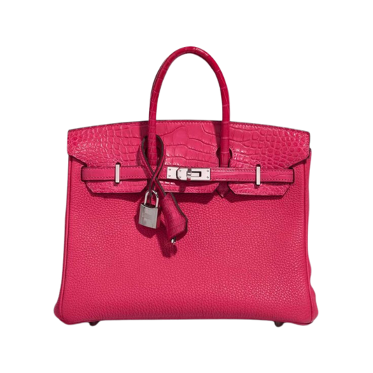 Hermes Birkin 25 Touch Framboise Matte Alligator & Togo Leather