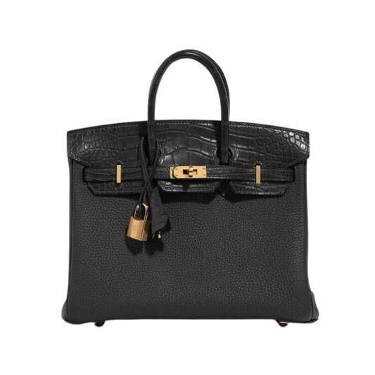 Hermes Birkin 25 Touch Noir Matte Alligator & Togo Leather