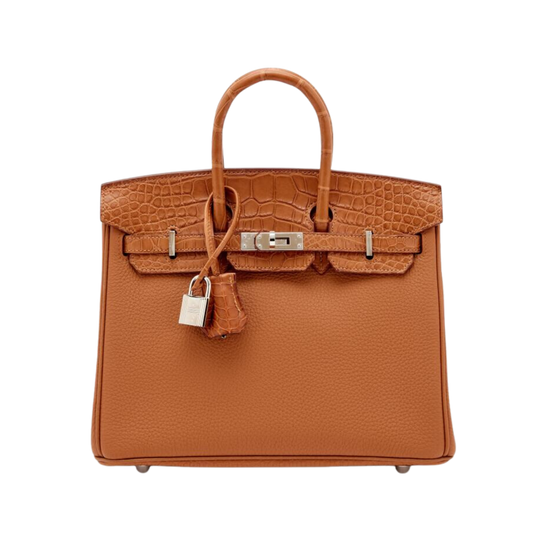 Hermes Birkin 25 Touch Gold Matte Alligator & Togo Leather
