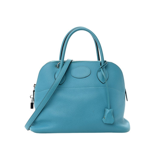 Hermes Bolide 31 Turquoise Clemence Leather