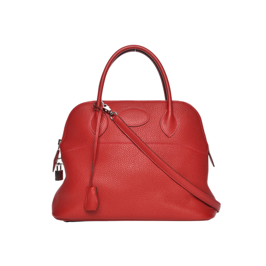 Hermes Bolide 31 Rouge Casaque Clemence Leather