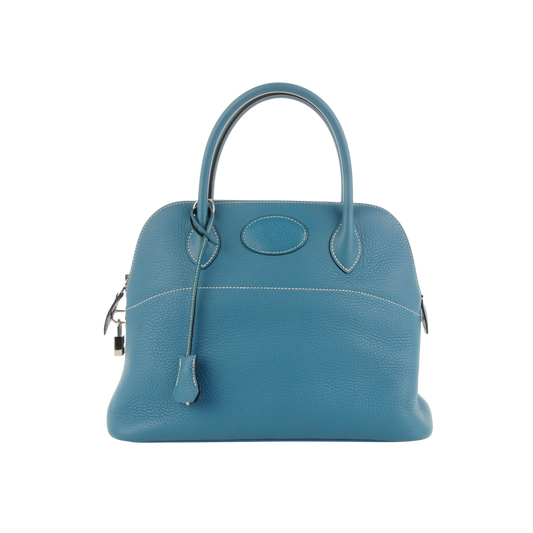 Hermes Bolide 31 Bleu Jean Clemence Leather