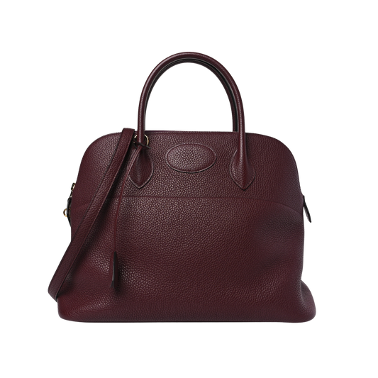Hermes Bolide 35 Bordeaux Clemence Leather