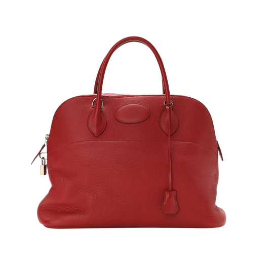 Hermes Bolide 35 Rouge Garance Clemence Leather