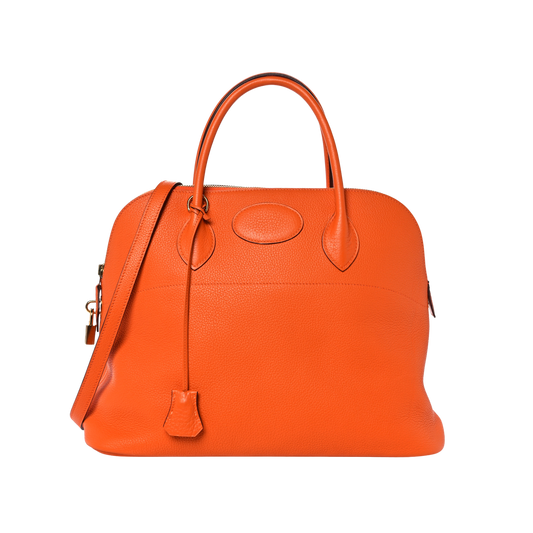 Hermes Bolide 35 Orange H Clemence Leather