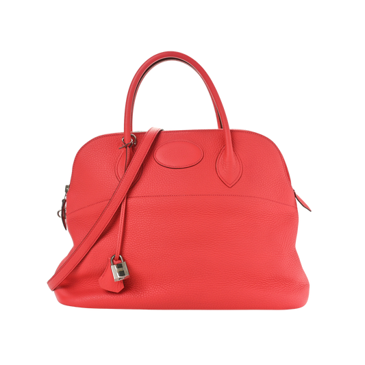 Hermes Bolide 35 Rose Jaipur Clemence Leather