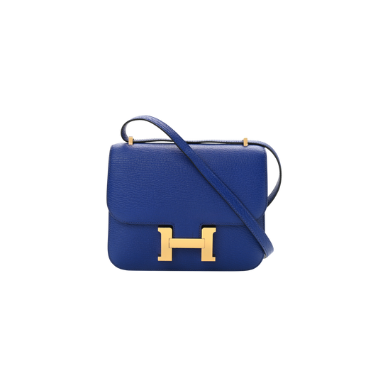Hermes Constance 18 Bleu Electrique Chevre Mysore Leather