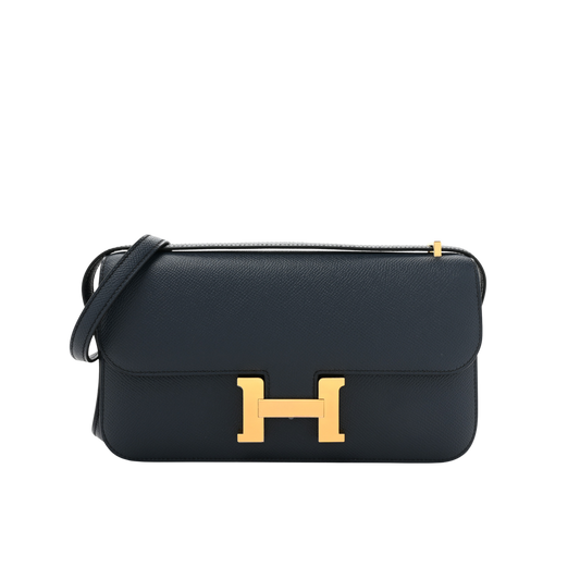 Hermes Constance Elan Bleu Indigo Epsom Leather