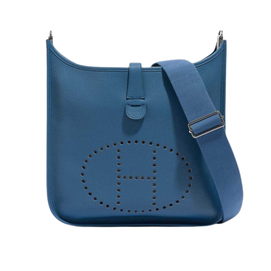 Hermes Evelyne GM Bleu Agathe Clemence Leather