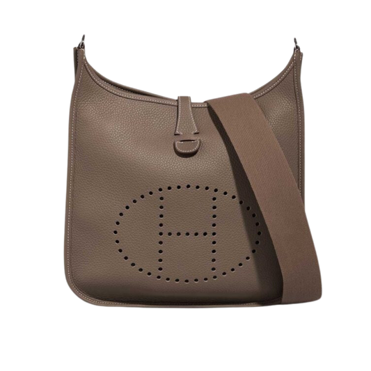 Hermes Evelyne GM Etoupe Clemence Leather