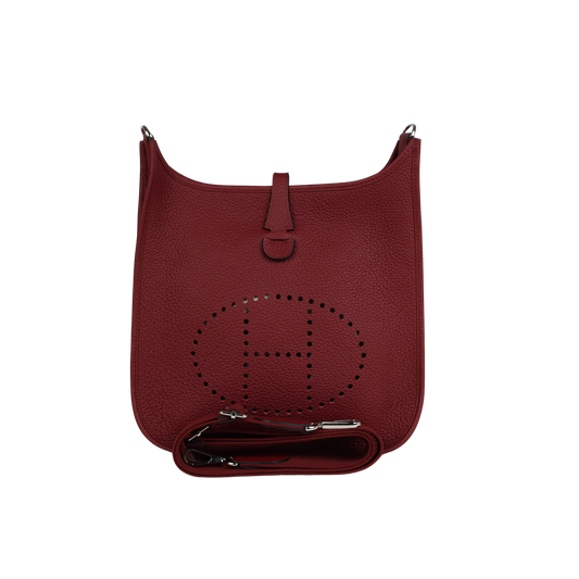 Hermes Evelyne PM Rouge H Clemence Leather