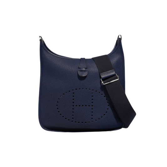 Hermes Evelyne PM Bleu Saphir Clemence Leather