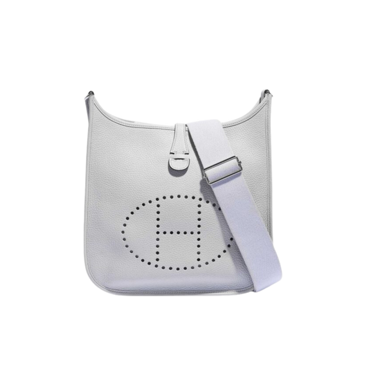 Hermes Evelyne PM Bleu Pale Clemence Leather