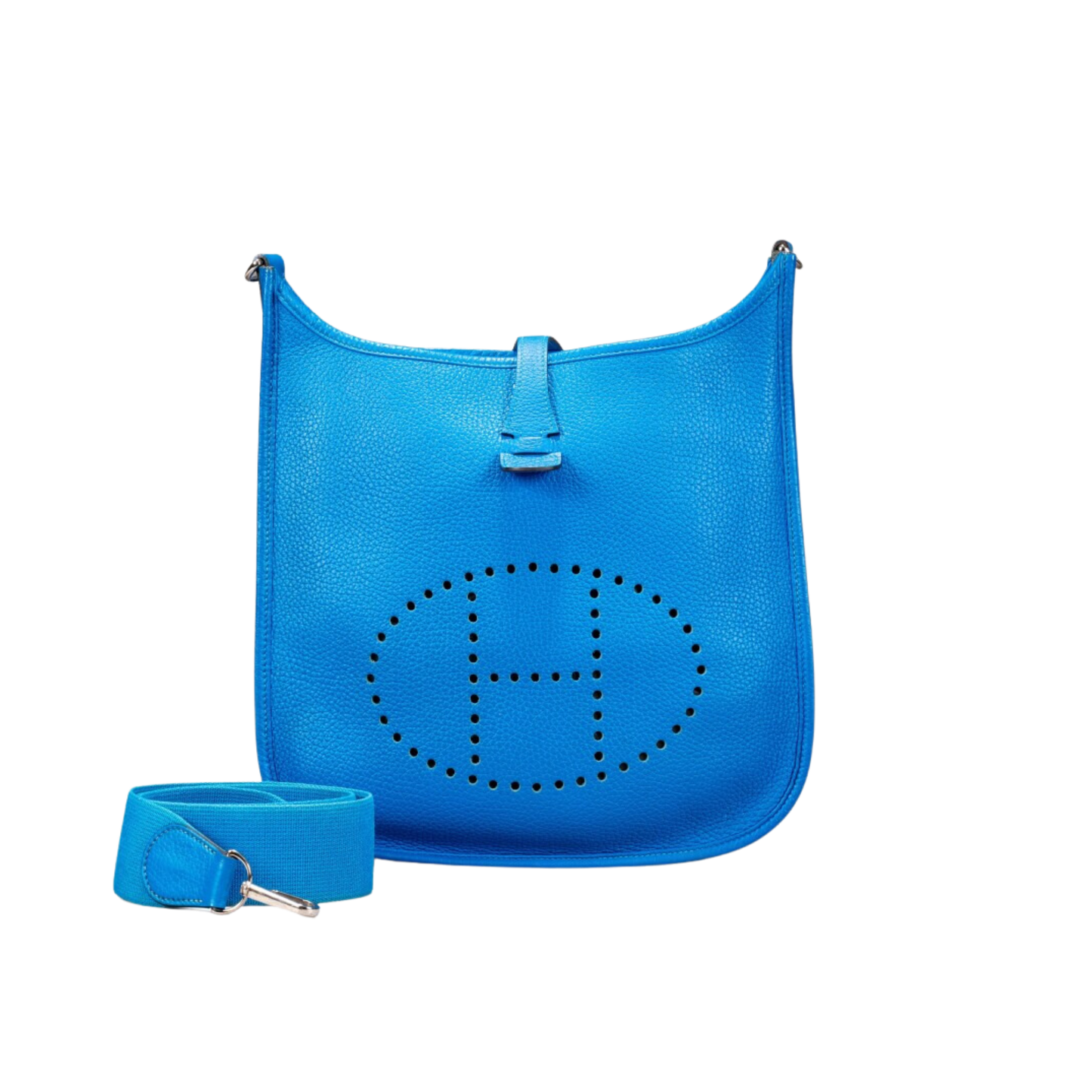 Hermes Evelyne PM Bleu Hydra Clemence Leather