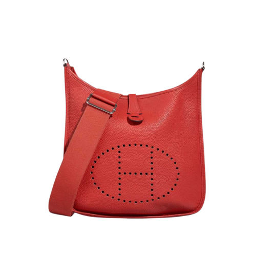 Hermes Evelyne PM Rouge Tomate Clemence Leather