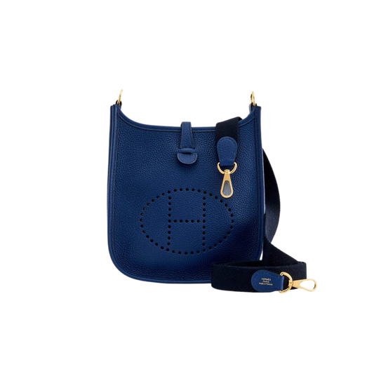Hermes Evelyne TPM Bleu Saphir Clemence Leather