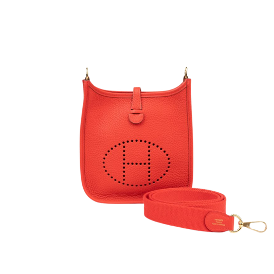 Hermes Evelyne TPM Rouge Vif Clemence Leather
