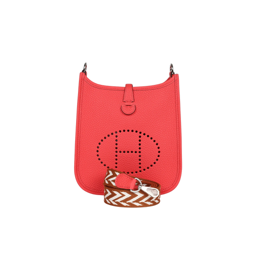 Hermes Evelyne TPM Rose Texas Clemence Leather