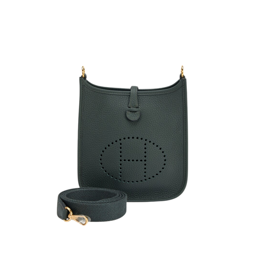 Hermes Evelyne TPM Vert Fonce Clemence Leather