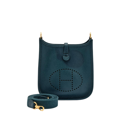 Hermes Evelyne TPM Vert Cypres Clemence Leather