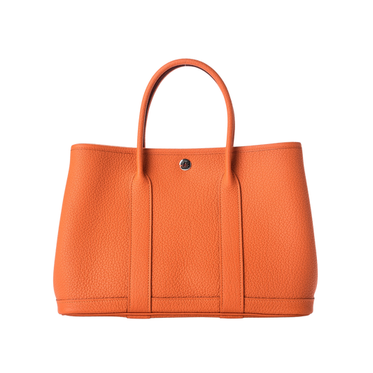 Hermes Garden Party 30 Orange H Negonda Leather